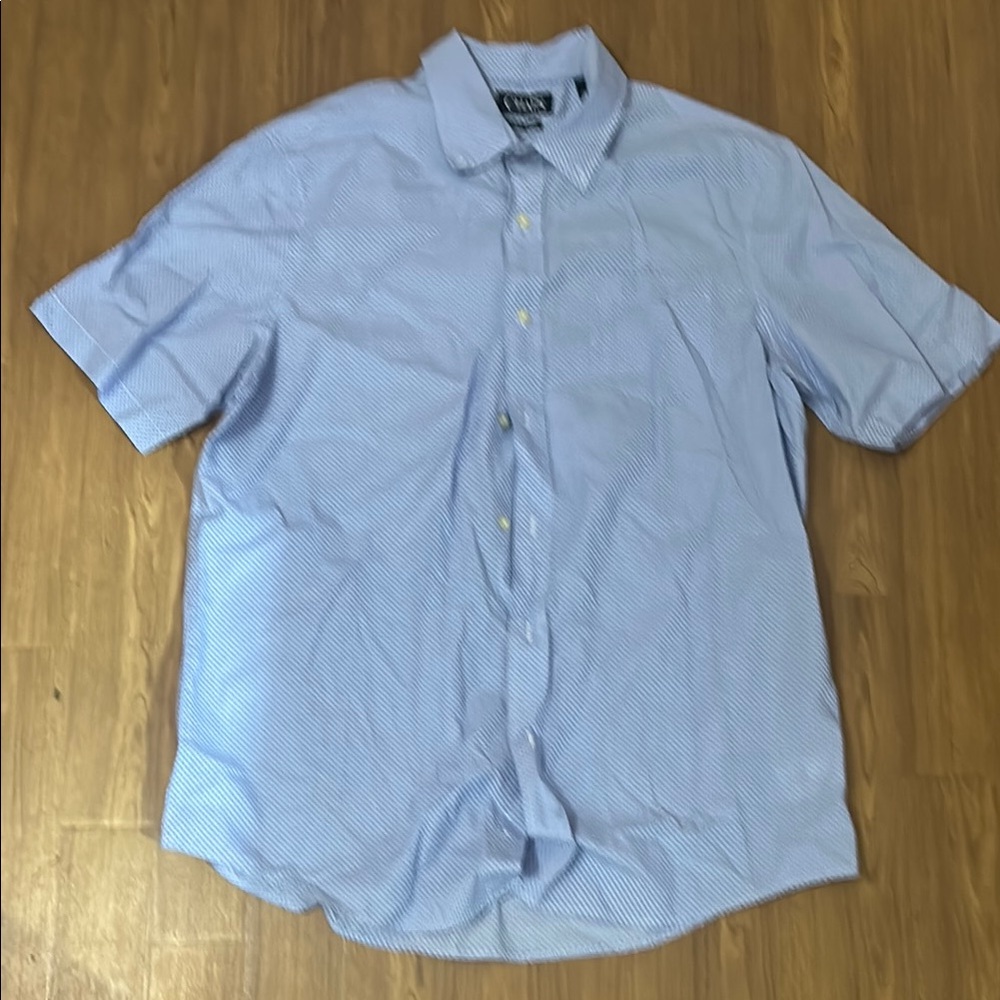 MAKE OFFER!! Chaps Blue Casual Button Down Shirt Short Sleeve